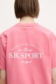Βαμβακερό μπλουζάκι Sporty & Rich Wimbledon ροζ TO043612201P139