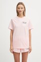 Odzież Sporty & Rich t-shirt bawełniany Health Script TO043620078P140 różowy