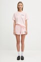 Sporty & Rich t-shirt bawełniany Health Script TO043620078P140 różowy