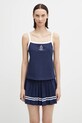 Sporty & Rich top Crown Tennis Pique Tank okrągły granatowy TO079621304BL107