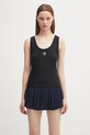 Sporty & Rich top bawełniany Shrwc Baby Rib Tank bawełna czarny TO081600305BA01