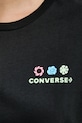Bavlněné tričko Converse 10027759.A02 černá