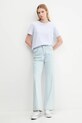 Βαμβακερό μπλουζάκι Converse 10028336.A02 μπλε SS25