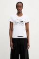 MM6 Maison Margiela t-shirt bawełniany nadruk biały S62GD0199.M20108.100