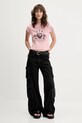 The Ragged Priest tricou din bumbac RPSS251083JS roz SS25