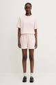 Bavlněné tričko Maison Kitsuné Metallic Daisy Comfort OW00121KJ0119 růžová