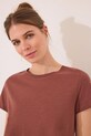 women'secret t-shirt bawełniany 3279709 brązowy SS25