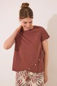 women'secret t-shirt bawełniany brązowy 3279709