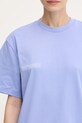 Хлопковая футболка Pangaia Midweight T-shirt фиолетовой 10000287.