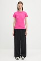 Majica kratkih rukava Pangaia Cotton-Stretch T-shirt 10002430 roza