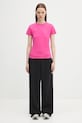 Тениска Pangaia Cotton-Stretch T-shirt 10002430 розов