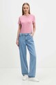 Μπλουζάκι Tommy Jeans DW0DW21964 ροζ AW25