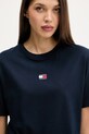 Βαμβακερό μπλουζάκι Tommy Jeans σκούρο μπλε DW0DW22202