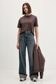 Tommy Jeans t-shirt bawełniany DW0DW22202 brązowy NC25