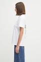 GANNI cotton t-shirt Basic Jersey Collage Relaxed T4157 white SS25