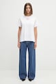 GANNI cotton t-shirt Basic Jersey Collage Relaxed T4157 white