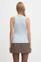 Odzież GANNI top Soft Cotton Rib T4143 niebieski