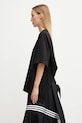 GANNI t-shirt bawełniany Heavy Cotton Drop Shoulder Open Back T4168 czarny SS25