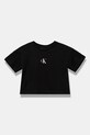 Detské bavlnené tričko Calvin Klein Jeans bavlna čierna IG0IG021361.104.PPYA