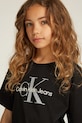 Дитяча бавовняна футболка Calvin Klein Jeans IG0IG02801.PPYA чорний