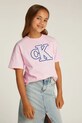 Calvin Klein Jeans t-shirt bawełniany dziecięcy aplikacja różowy IG0IG02806.PPYA