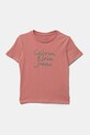 Dětské bavlněné tričko Calvin Klein Jeans kulatý růžová IN0IN00261.G.PPYA