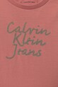 Дівчинка Дитяча бавовняна футболка Calvin Klein Jeans IN0IN00261.G.PPYA рожевий
