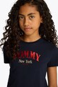 Дитяча бавовняна футболка Tommy Hilfiger темно-синій KG0KG08296.104.122.PPYA