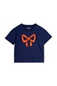 Mini Rodini tricou de bumbac pentru copii Bow print bleumarin 2512012860