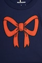 Fete Mini Rodini tricou de bumbac pentru copii Bow 2512012860 bleumarin
