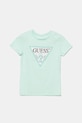 Guess t-shirt dziecięcy z elastanem turkusowy J2YI51.K6YW1.PPYA