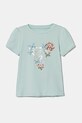 Dječja pamučna majica kratkih rukava Guess pamuk tirkizna K5RI07.K6YW4.PPYA