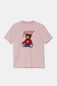 Guess t-shirt bawełniany dziecięcy nadruk różowy H4BJ06.I3Z14.PPYA