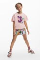 Desigual tricou de bumbac pentru copii imprimeu roz 25SGTK03