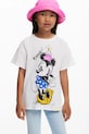 Otroška bombažna kratka majica Desigual x Disney Okrogel bela 25SGTK19