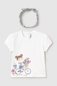 Mayoral t-shirt dziecięcy nadruk biały 1044.4E.Baby.PPYA