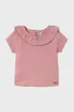 Mayoral tricou de bumbac pentru copii uni roz 1045.4F.Baby.PPYA