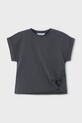 Dječja pamučna majica kratkih rukava Mayoral bez uzorka siva 3006.6F.Mini.PPYA