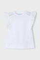 Mayoral t-shirt bawełniany dziecięcy 3010.6J.Mini.PPYA biały SS25