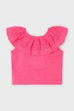 Mayoral tricou de bumbac pentru copii uni roz 3012.6K.Mini.PPYA