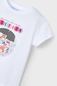 Fete Mayoral tricou de bumbac pentru copii 3014.6R.Mini.PPYA alb