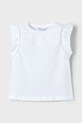 Mayoral tricou de bumbac pentru copii 3020.6L.Mini.PPYA alb SS25
