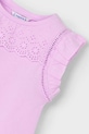 Fete Mayoral tricou de bumbac pentru copii 3020.6L.Mini.PPYA roz