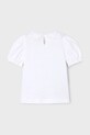 Mayoral tricou de bumbac pentru copii 3055.6H.Mini.PPYA alb SS25