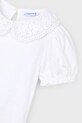 Fete Mayoral tricou de bumbac pentru copii 3055.6H.Mini.PPYA alb