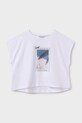 Mayoral t-shirt bawełniany dziecięcy 6026.8E.Junior.PPYA biały SS25