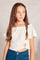 Детская хлопковая футболка Mayoral хлопок бежевый 6028.8E.Junior.PPYA