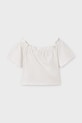 Dziewczynka Mayoral t-shirt bawełniany dziecięcy 6028.8E.Junior.PPYA beżowy