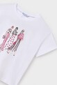 Mayoral t-shirt bawełniany dziecięcy biały 6030.8D.Junior.PPYA