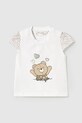 Detské bavlnené tričko Mayoral Newborn nášivka biela 1070.2N.Newborn.PPYH